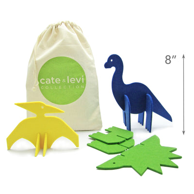Cate and Levi Dinosaur Puzzle Toy for Toddlers - Made in Canada, Eco Friendly, Develops Fine Motor Skills Made in Canada