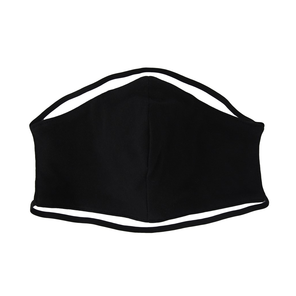 100% Organic Cotton Over The Head Black Face Mask